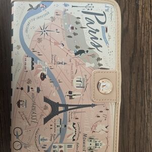 Spartina 449 Paris Map Wallet in Cream and Pink